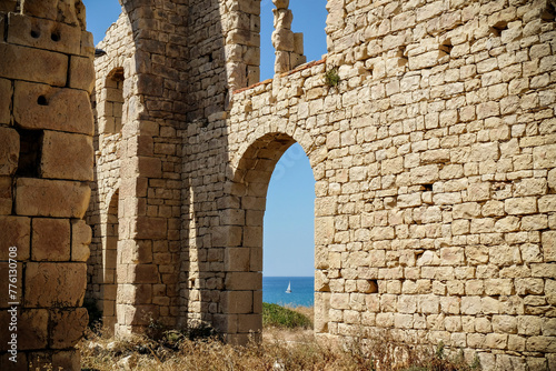 Ruins of the ancient fortress by the sea