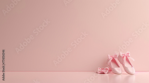 Soft pink ballet shoes, minimalist style. © Jan