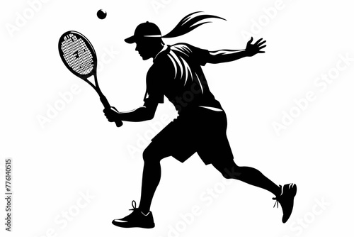 tennis silhouette black vector illustration photo