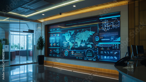 Futuristic Control Room with Interactive Data Screens  Corporate Technology