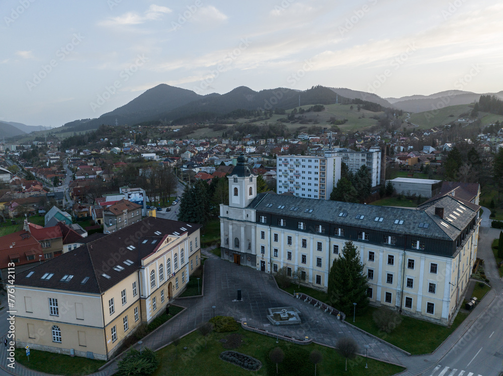 Obraz premium Aerial view of the city of Ruzomberok in Slovakia
