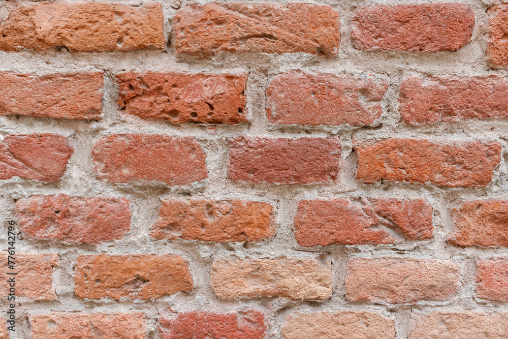Obraz premium Orange brick wall close up