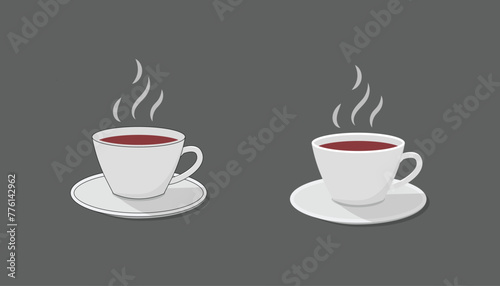  Vector illustration of a  cup of tea in a charming fill color style. Perfect for adding warmth to your designs. 