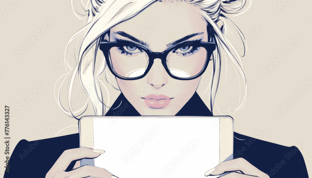 Business woman working in the office behind a laptop. Business woman working in the office behind a laptop.