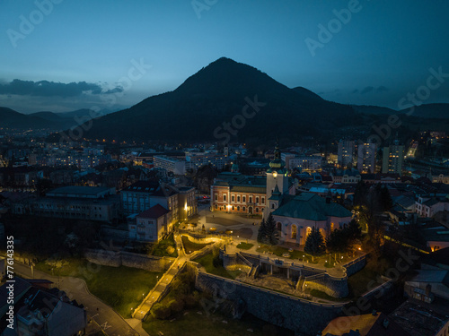 Night view of Andrej Hlinka Mausoleum in Ruzomberok photo