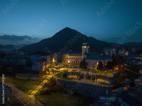 Night view of Andrej Hlinka Mausoleum in Ruzomberok photo