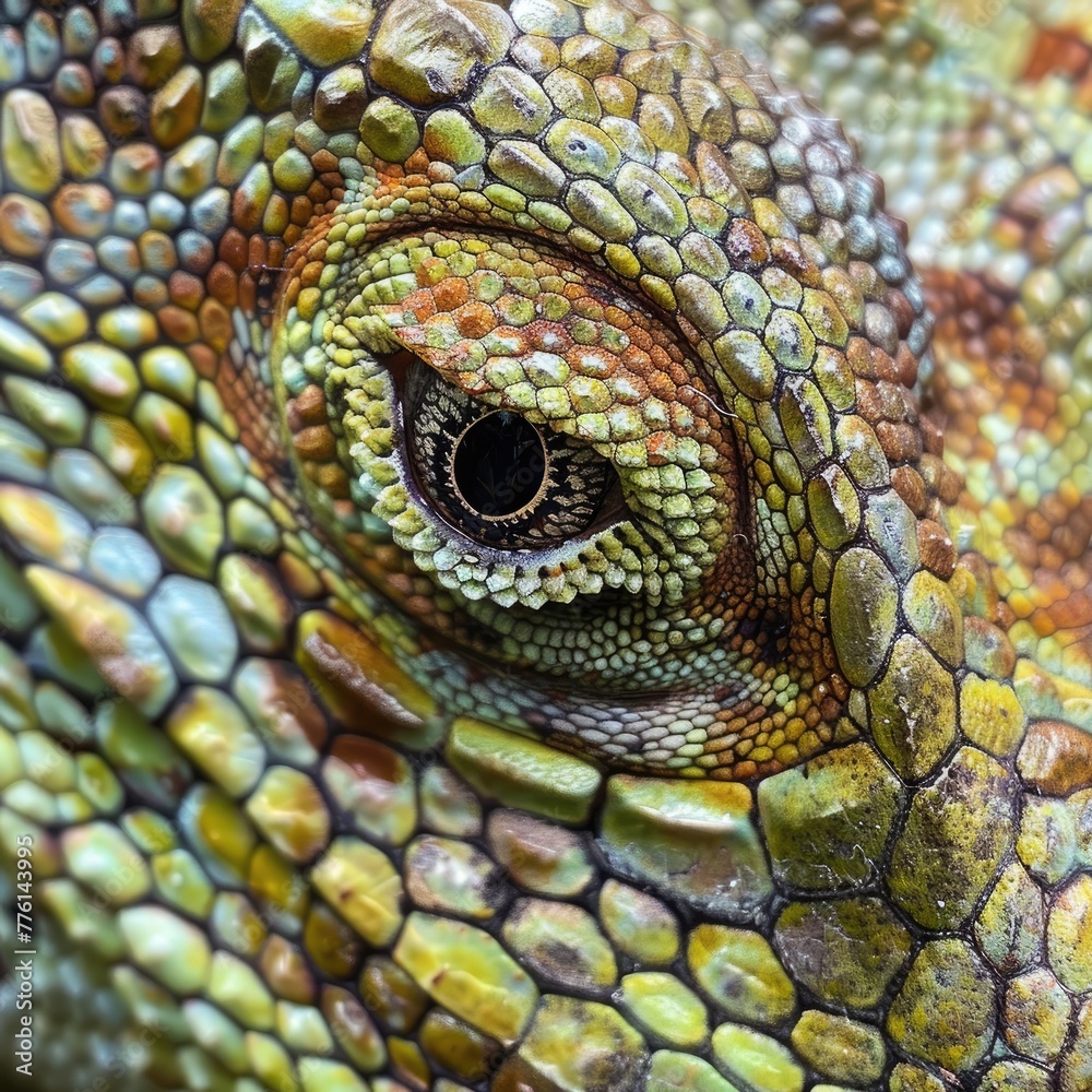 Naklejka premium Close-up of a lizards skin