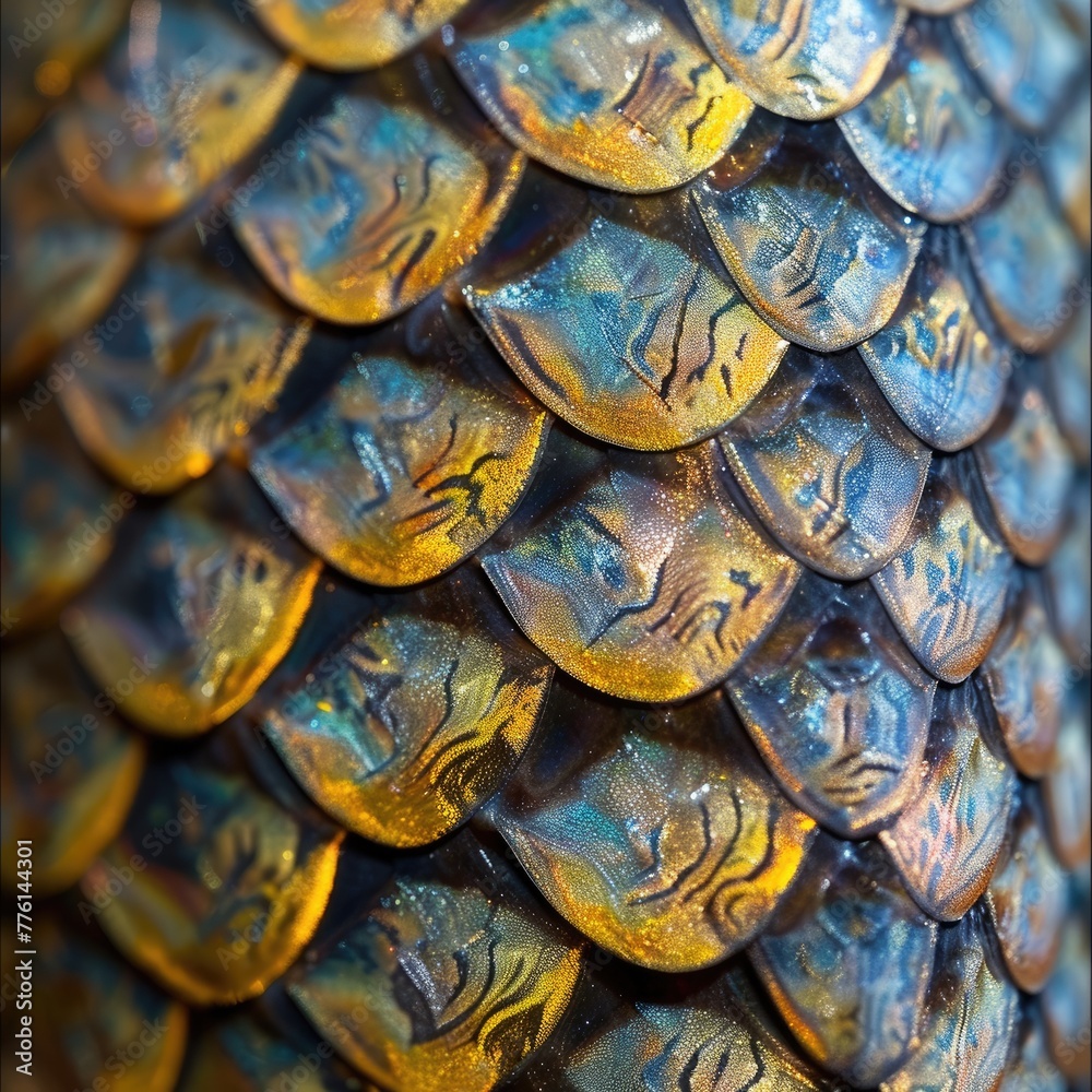 Detailed view of a fishs scales