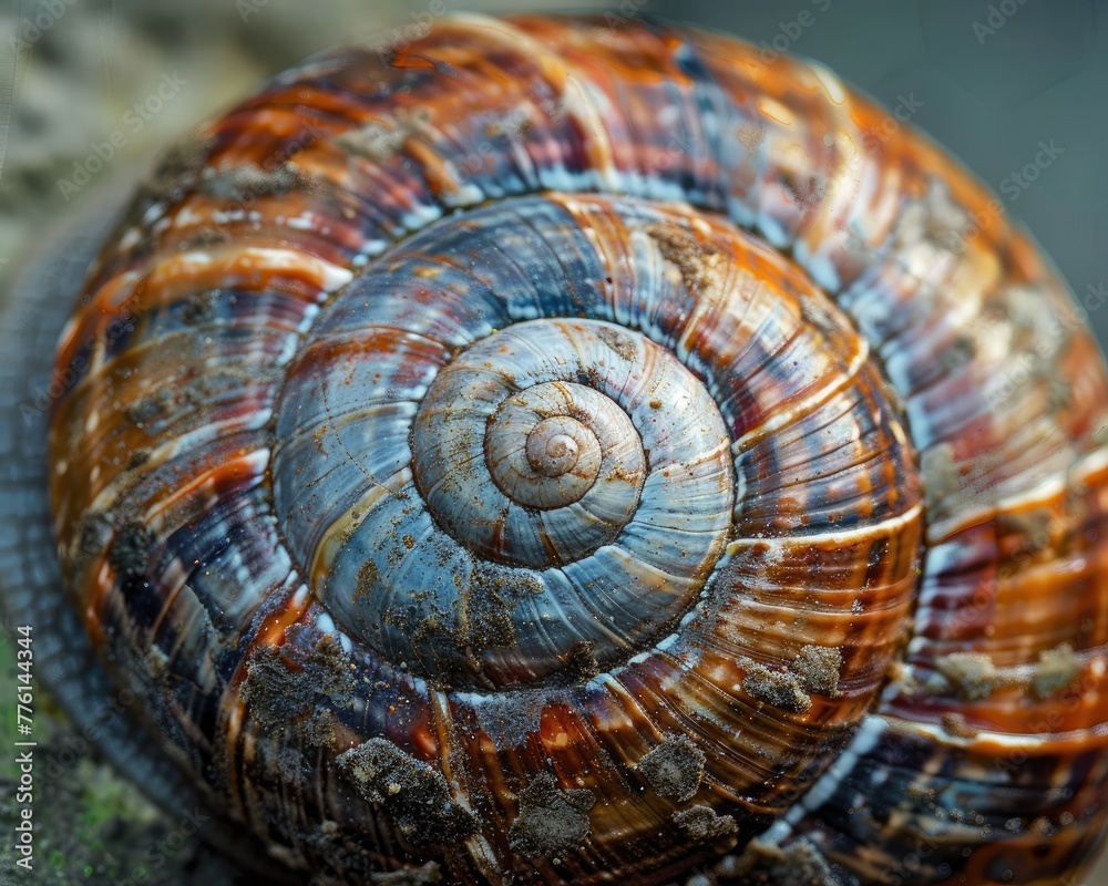 Detailed view of a snails shell Detailed view of a snails shell