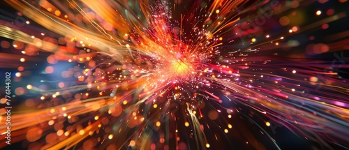 Detailed view of a firework explosion