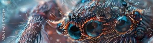 Detailed view of a spiders eye cluster photo
