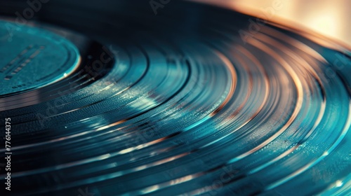 Detailed view of a vinyl record
