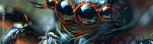 Detailed view of a spiders eye cluster photo