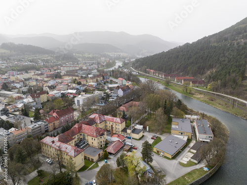 Aerial view of the town of Reuzomberok in Slovakia
