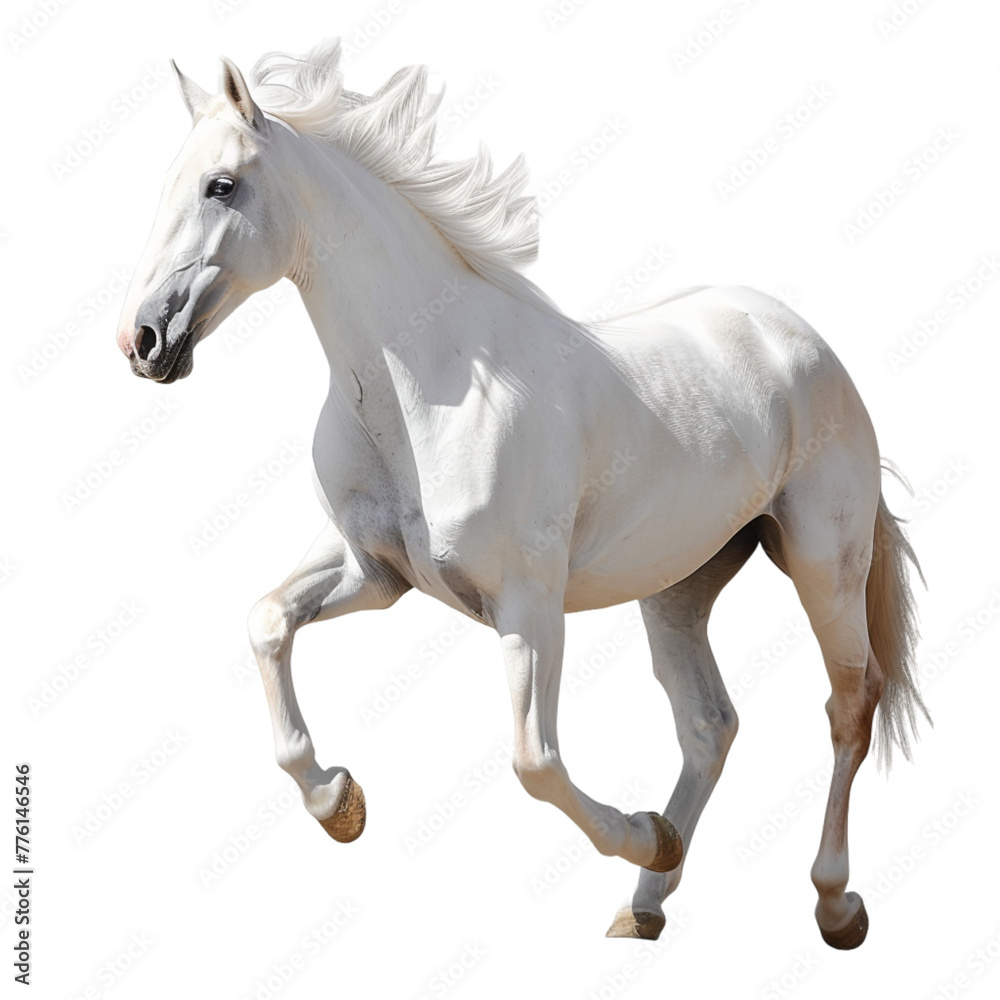 White horse transparent background 