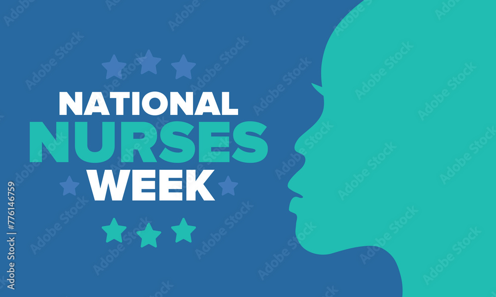 National Nurses Week. Thank you nurses. Medical and health care concept. Fighters against viruses and diseases. In honour of the doctors. Celebrated annual in United States. Vector illustration poster National Nurses Week. Thank you nurses. Medical and health care concept. Fighters against viruses and diseases. In honour of the doctors. Celebrated annual in United States. Vector illustration poster