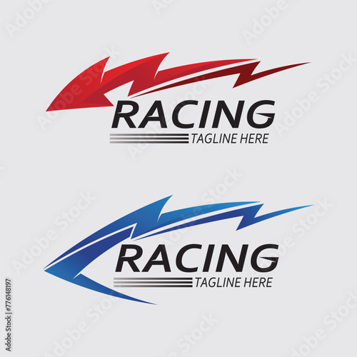 Race and speed logo icon vector Race flag racing illustration logo design
