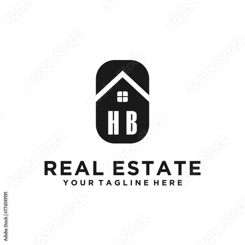 HB Initials Vektor Stok Real Estate Logo Design Modern Elegant