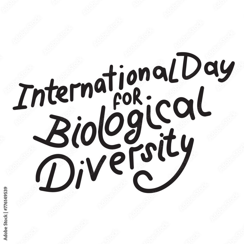 International Day for Biological Diversity text banner. Hand drawn vector art.