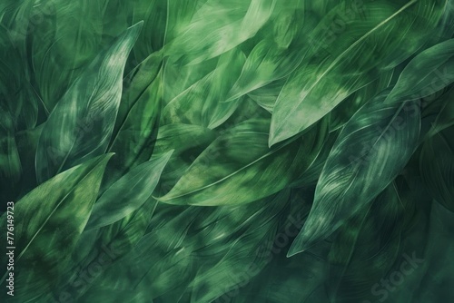 Abstract green texture, nature background, tropical leaf