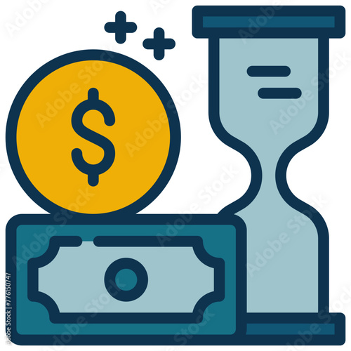 time sand management wealth income invest interest filled outline