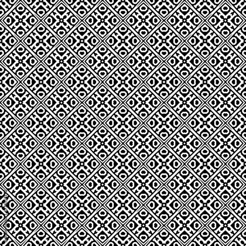 Black and white seamless abstract pattern. Background and backdrop. Grayscale ornamental design.