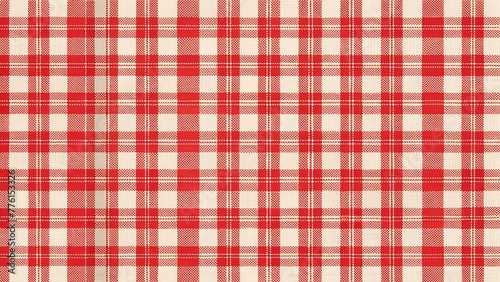 red and white checkered pattern, plaid fabric pattern.