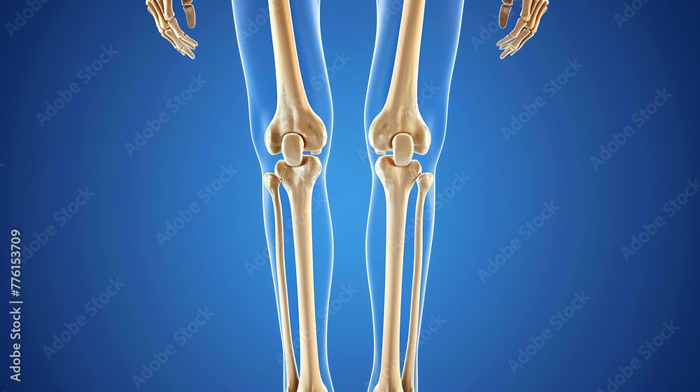 Human Skeleton Tibia and Fibula Bone Anatomy with space for text ...