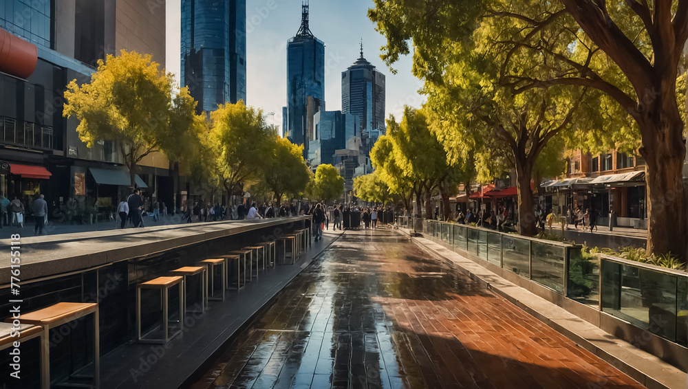 Naklejka premium Magnificent panorama of Melbourne Australia