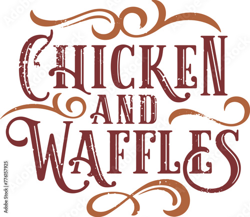 Chicken and Waffles Custom Text Banner