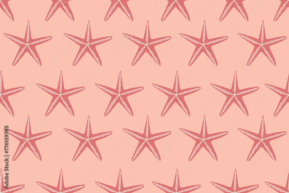 Starfish seamless pattern. Summer marine animal background set. Vacation travel concept. Trendy pattern of seashells for wrapping paper, wallpaper, stickers, notebook cover. Starfish seamless pattern. Summer marine animal background set. Vacation travel concept. Trendy pattern of seashells for wrapping paper, wallpaper, stickers, notebook cover.