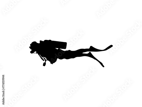 Scuba diver icon. Scuba diving silhouette.