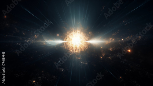 Gorgeous flare on a black background. Resource for overlaying in Photoshop