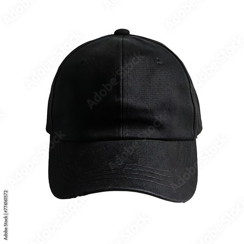 mock up black cap on transparent background PNG