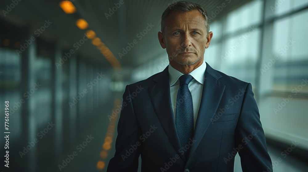 A man in a suit and tie stands before a window, hands in pockets, gaze shifted to the side A man in a suit and tie stands before a window, hands in pockets, gaze shifted to the side