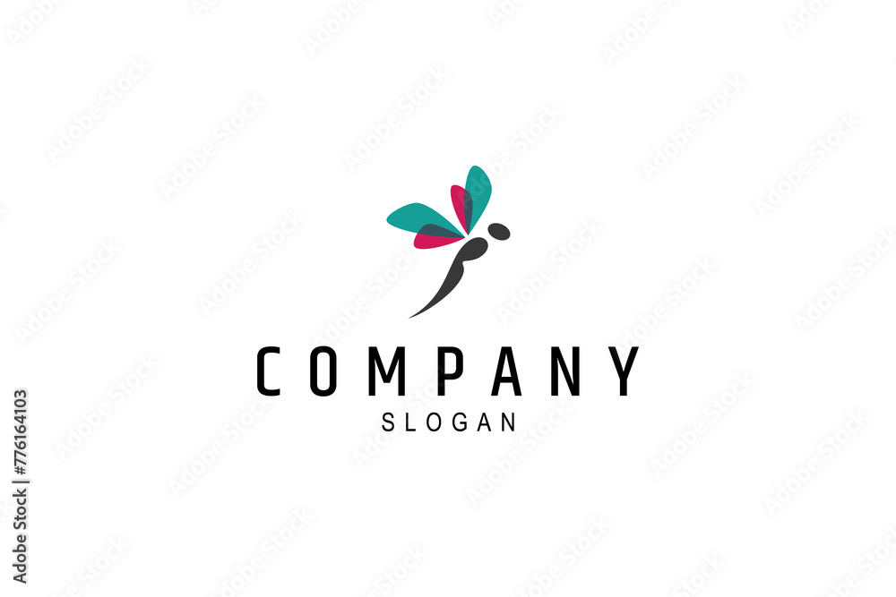 Simple dragonfly logo design template