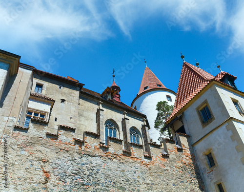 Historic medieval Krivoklat Castle perspective view (Czech Republic, central Bohemia, near Prague )