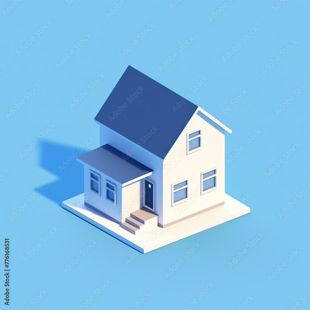 house on blue background house on blue background