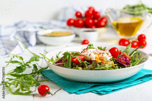 Vegetarian Salad with Poached or Benedict eggs.