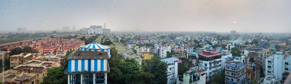 India, Kolkata, East Kolkata suburbs panorama