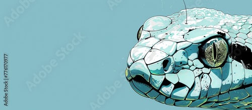 A stylized illustration of a snake's head photo