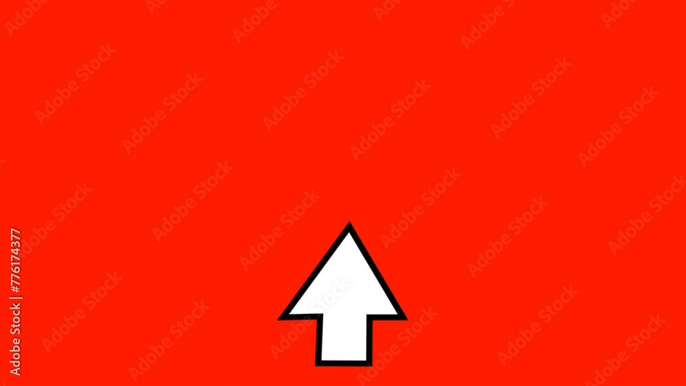 Upward-moving arrow animation in motion graphics with a transparent background. Upward-moving arrow animation in motion graphics with a transparent background.