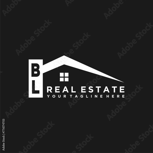 BL Initials Vektor Stok Real Estate Logo Design