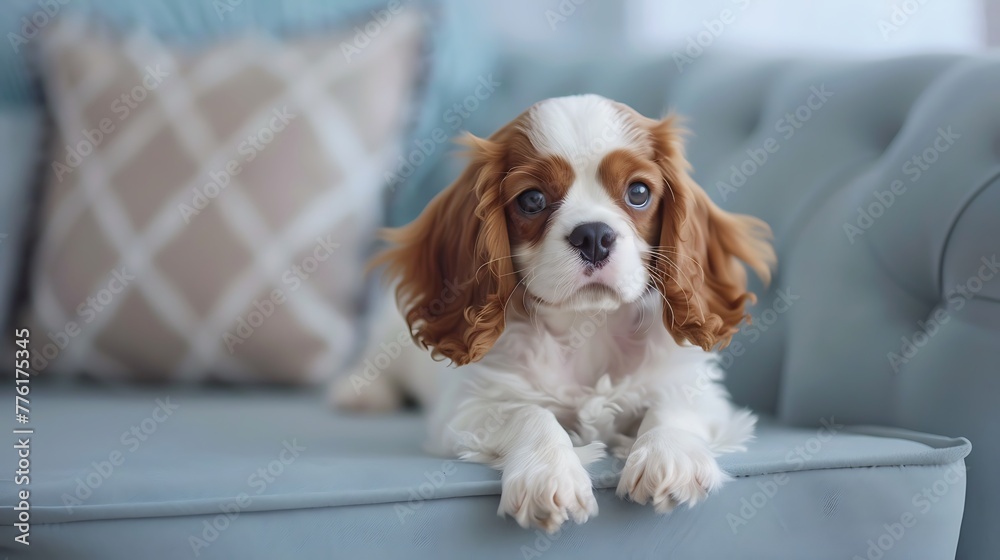 Cute pet dog on the sofa