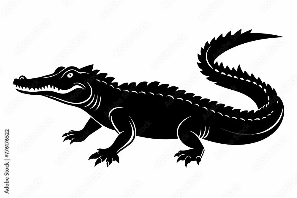 Obraz premium Alligator vector silhouette