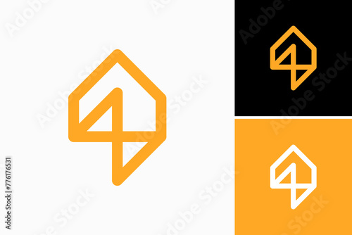 electric home logo vector premium
