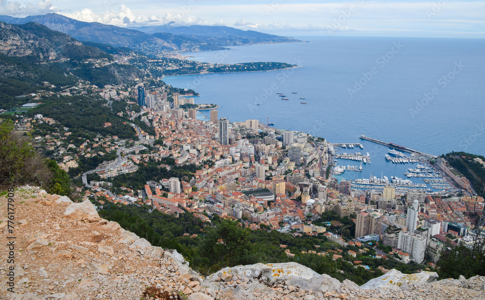 Aerial panoramic view of Monte Carlo, Monaco