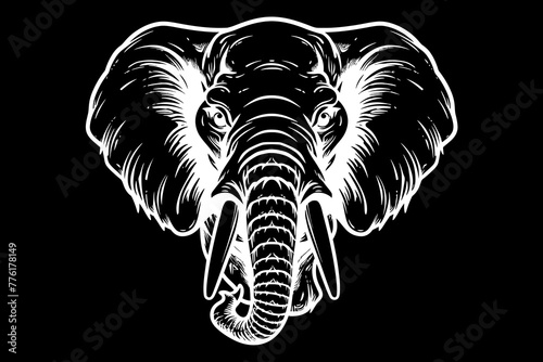 Elephant Icon.Cute elephant cartoon outline icon. Cute baby elephant cartoon outline. - 157