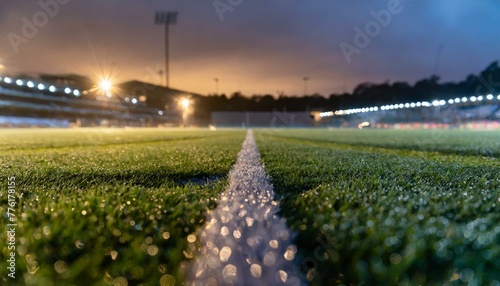 Estadio de futbol profesional con luces de noche photo
