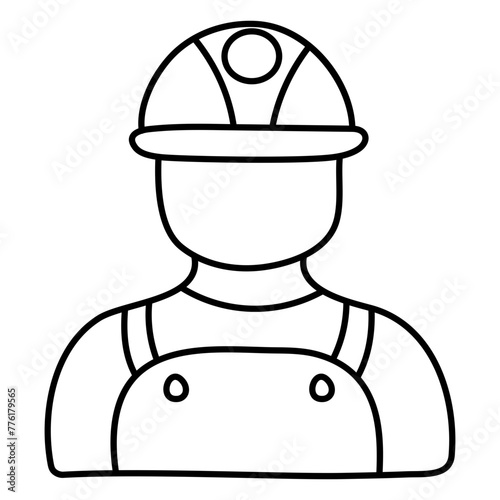 Avatar wearing hard hat, icon of labor 

